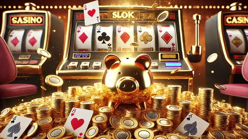Antarmuka slot mobile dengan reel, tombol permainan, dan panel fitur
